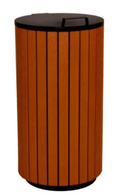 Afvalbak houtlook/antraciet 90 ltr voor buiten VB 183562