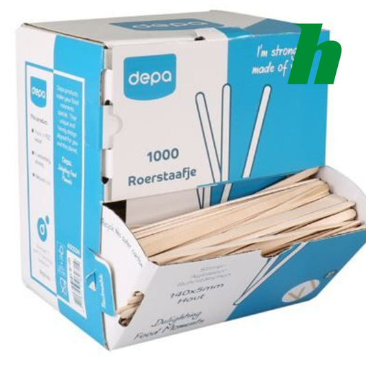 Roerstaafjes Depa® hout 140x5x1mm FSC