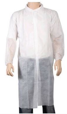 Bezoekersjas Comfort PP kraag wit XL klittenband