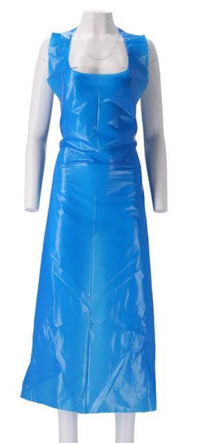 Schort CMT PE Op rol Geruwd 25mµ 125x80cm Blauw
