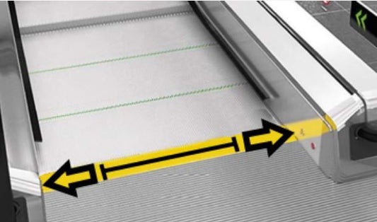 Gesloten Banner op telescoopstang tbv afsluiten roltrap
