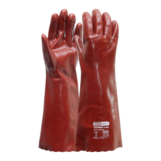 Handschoen Oxxa Cleaner 17-045 PVC rood 45 cm zuurbestendig