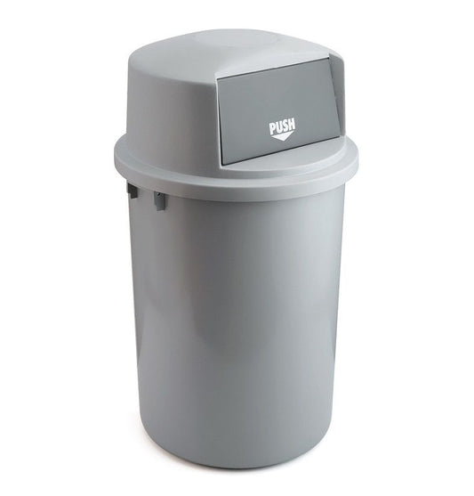 Afvalbak 126 liter kunststof grijs met klapdeksel